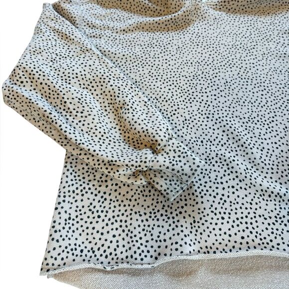 Abercrombie & Fitch Soft Collection Hooded Sweatshirt Tan Black Dots Womens Med - Picture 9 of 14